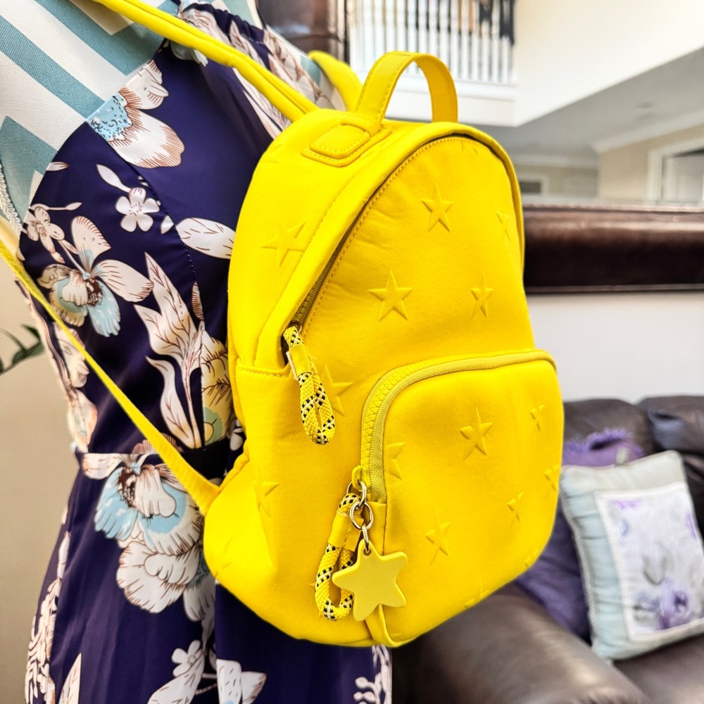 “Tonmy Hilfiger Sports” Yellow Star-Patterned Small Backpack